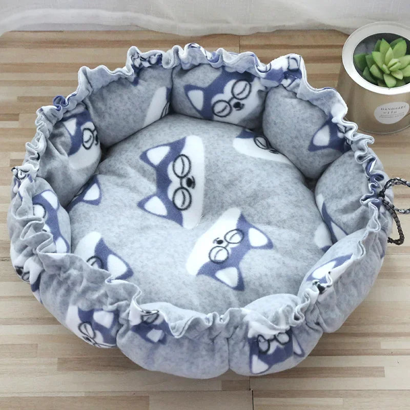 Rundes Katzen Bett 2025 - Plüsch Haus Langes Haustier Bett - Katzen Kissen Hunde Matte Warm Home Waschbar Hunde Sofa Weich Pet Accessories