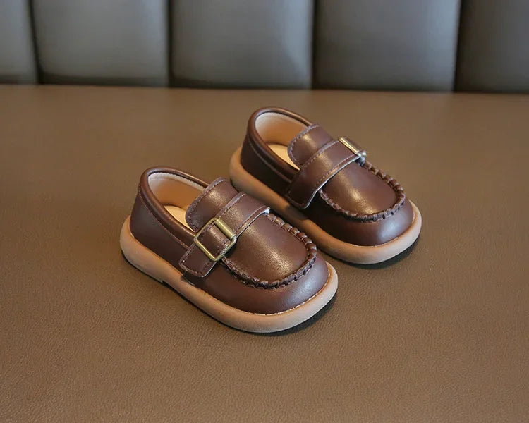 Jungen Casual Schuhe 2025 - Kleinkind Flache Loafer Slip-On - Frühling Herbst Runde Zehen Klassische Schnalle Hochzeit