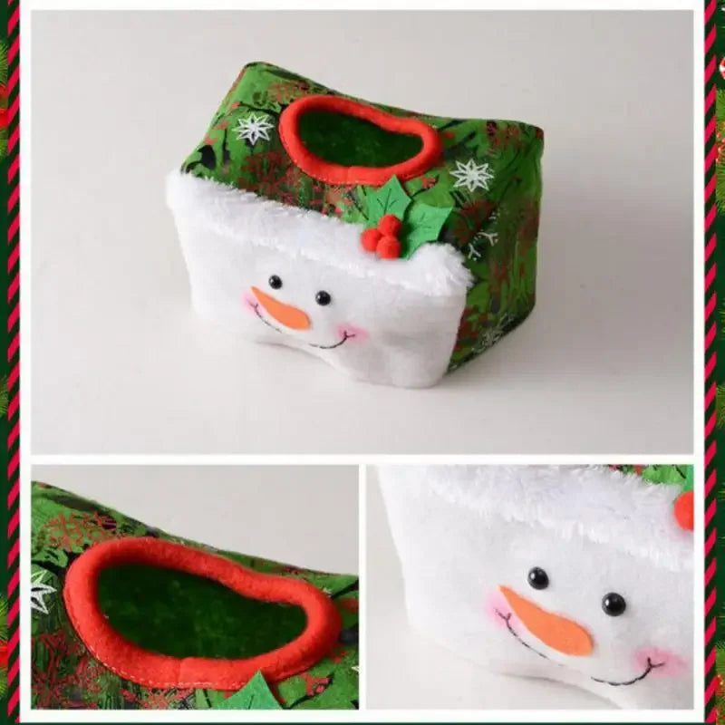 Christmas Decorative Tissue Paper Red Green Santa Claus Paper Sets Toilet Paper Bag Christmas Party Decor Home Desktop Decor