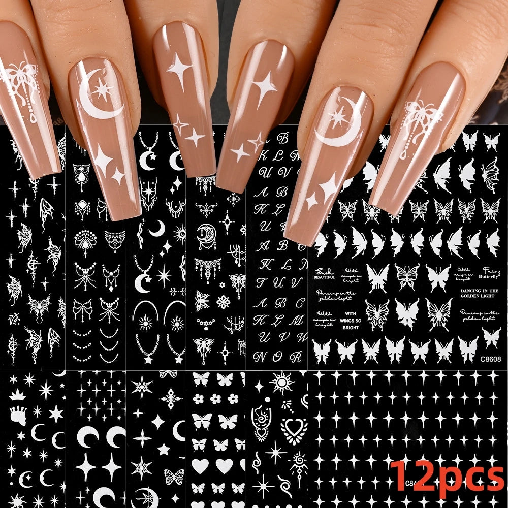 MAFANAILS Y2K Holo Schmetterlinge - 12er Selbstklebend