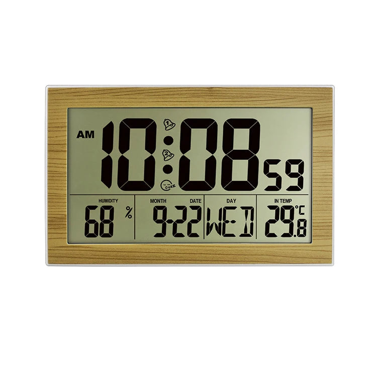 Großer Bildschirm Kreativ Digital Wanduhr Heim Nachttisch Zimmer Elektronisch Wecker Mit Thermometer Wanduhr Dual Wecker Einstellung