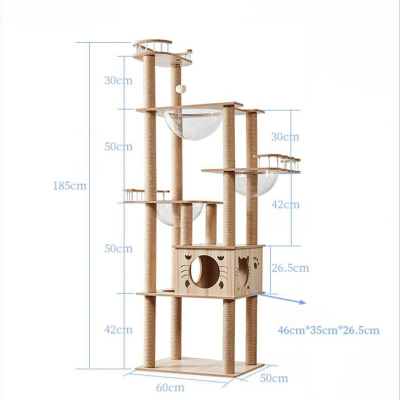 Seven-story Luxury Cat Villa Multi-Story Cat Tree House Scratch-resistant and Wear-resistant Sisal Grabbing Posts cat tree