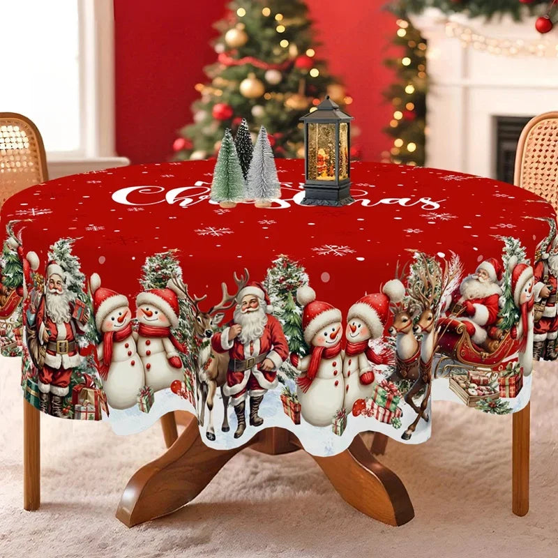 Christmas Tablecloth Christmas Decorations for Home 2025 Xmas Gifts Navidad New Year Winter Holiday Kitchen Dining Table Cover