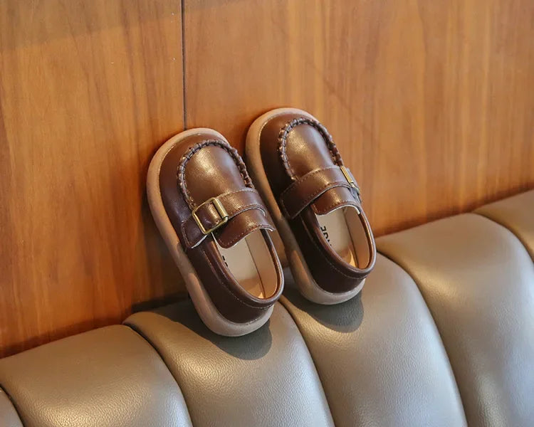 Jungen Casual Schuhe 2025 - Kleinkind Flache Loafer Slip-On - Frühling Herbst Runde Zehen Klassische Schnalle Hochzeit