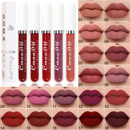 Liquid Matte Lippenstift 2025 - Wasserfest Langanhaltend Make-up Frauen - Kosmetik Koreanisch Makeup Beauty Lip Gloss Tint Fleck