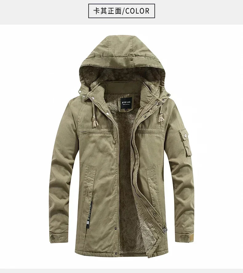 Parkas Militär winddicht - Größe L, Füllung Baumwolle