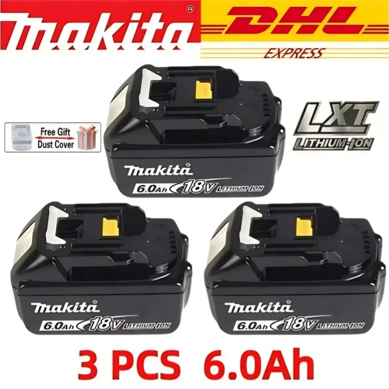 Makita Original 18V 6.0Ah Li-ion Battery Rechargeable for BL1860 BL1850 BL1830B BL1815 - High Capacity Power Tool Battery