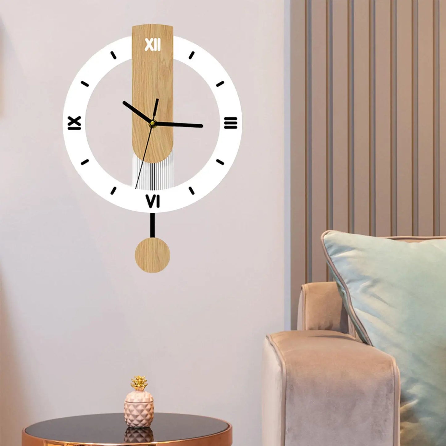 Wall Clock No Ticking Wall Decoration Large Roman Numerals Lightweight Easy to Read Gifts for Study Bedroom Cafe Bar Home Office