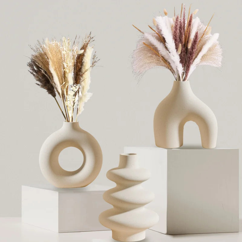Choice Keramikvase 3er Set Geometrisch - 3 Stk Glasiert