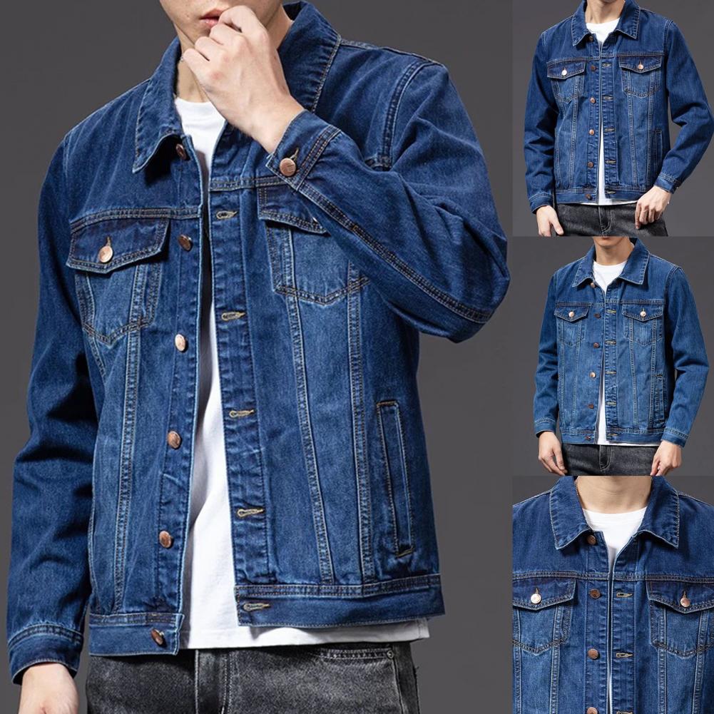 Casual Denim Jacket for Men Coat Single-breasted Cardigan Jacket Men Denim Coat Male Jacket chaquetas hombre куртка мужская