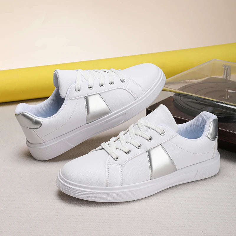 Men's and women's sneakers Casual Shoes Women's flats Lightweight leather breathable shoes Women's white sports walking shoes