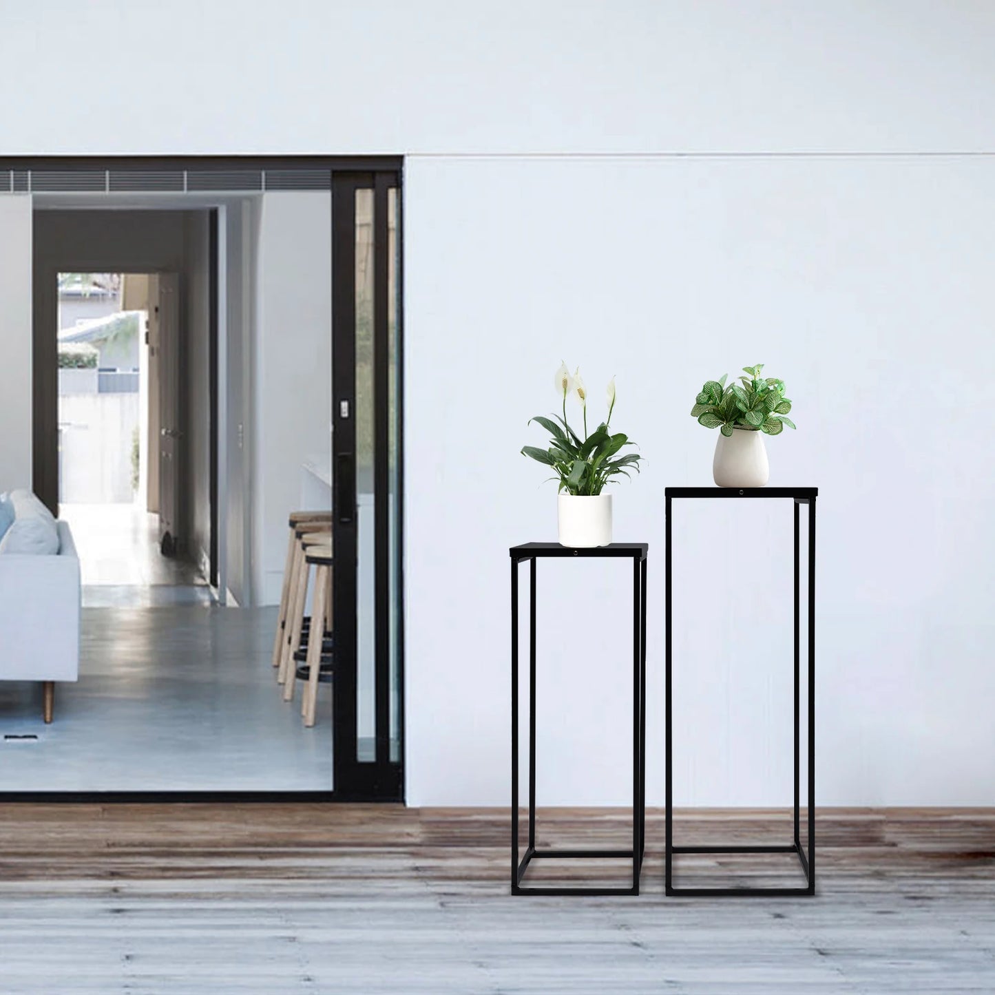 Bymaocar Pflanzenständer-Set 70/60 cm Metall Tragfähigkeit 4-5 kg