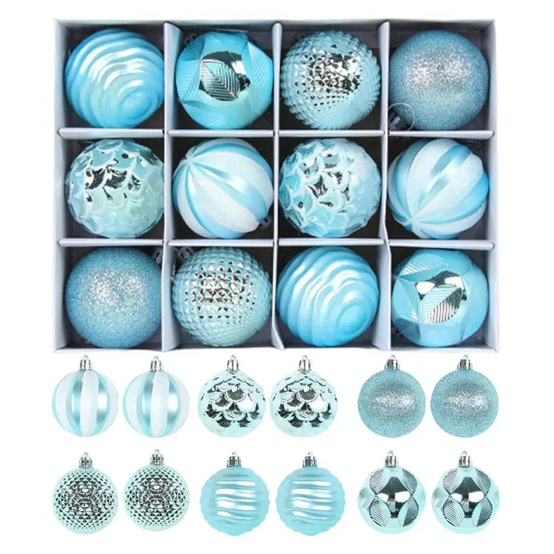 Choice Weihnachtskugeln Glitzer - 12er Set Durchmesser 6 cm Kunststoff