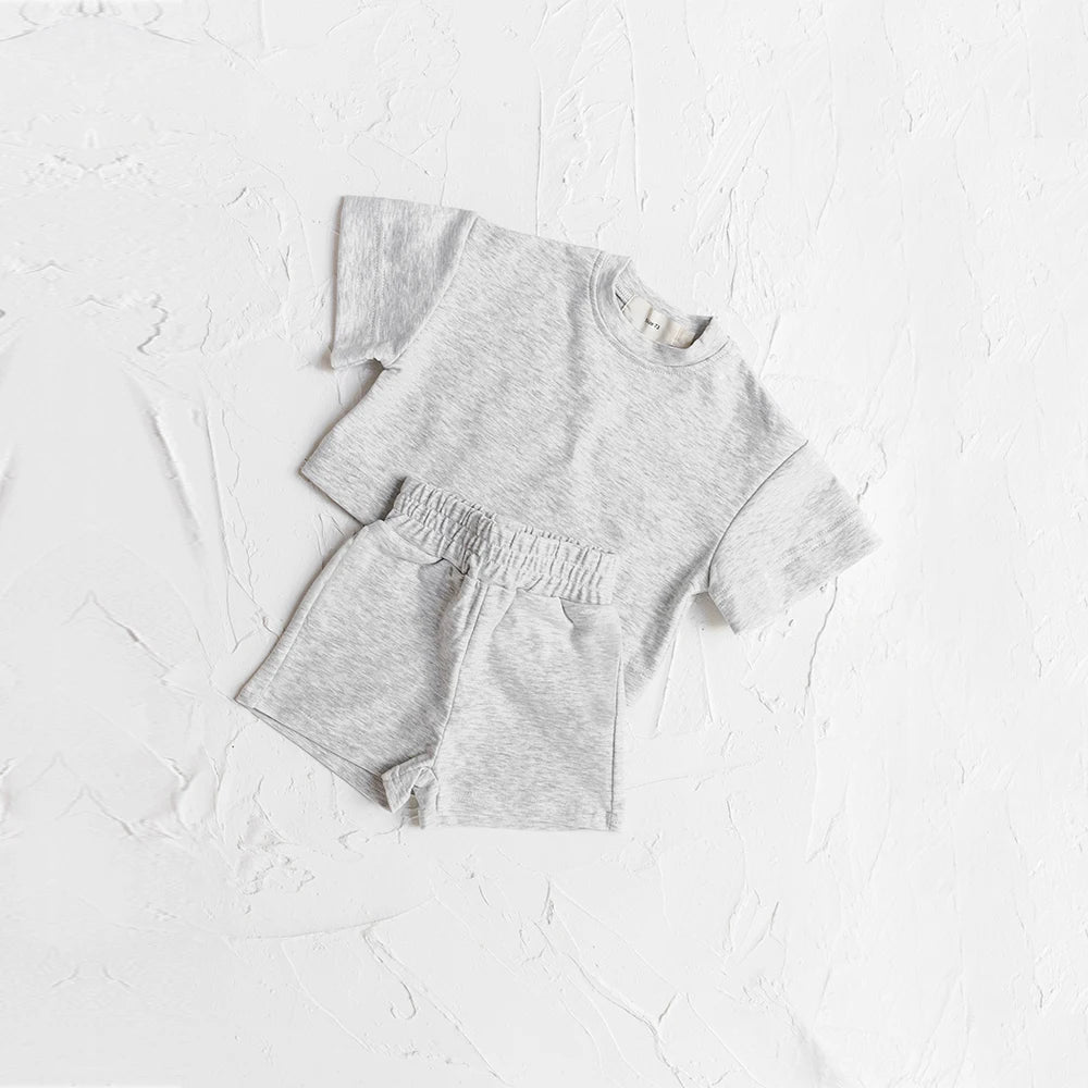 Toddler Kids Baby Boy Summer Casual Clothes Sets Solid Short Sleeve T-shirt Tops Pants Outfit Boys Clothes 2Pcs Set Girl Clothes