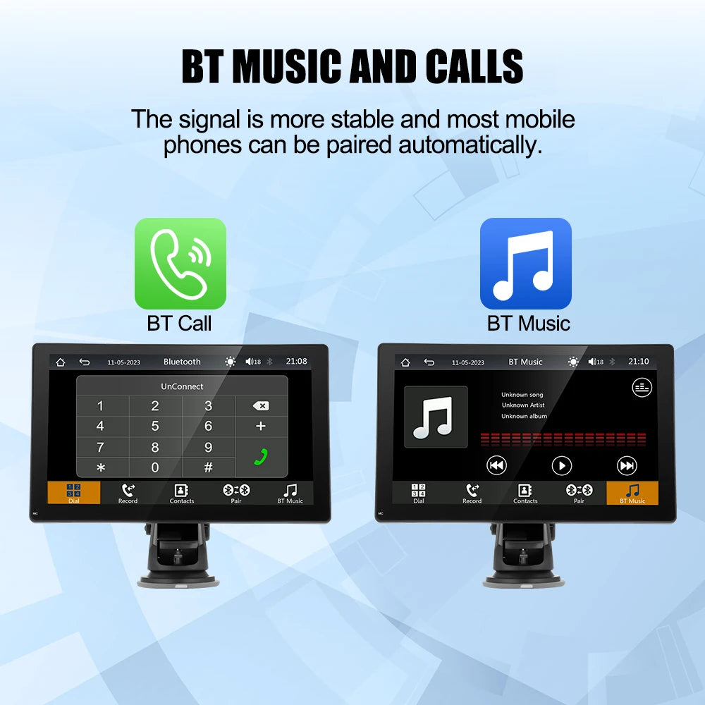 Autoradio 2025: Universal 9" Kabelloses Apple CarPlay Android Auto Bluetooth GPS FM AUX Multimedia-System