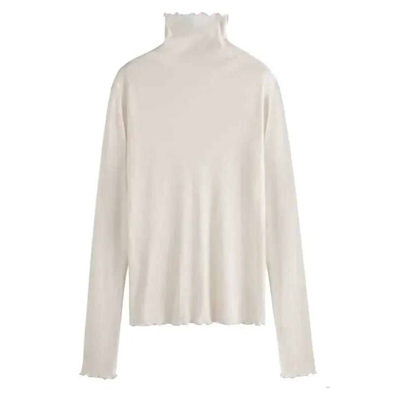 Sexy Women T Shirt See Through Transparent Tops Long Sleeve Ladies T-Shirt Pink Green Basic Top for Female Bottoming Blouses