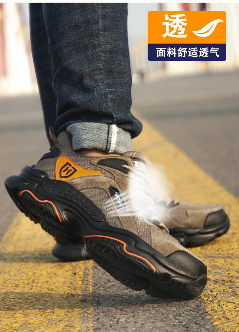 Work Sneakers for Men Safety Shoes Anti-smash Anti puncture Indestructible shoes Breathable comfort Steel Toe Protection Shoes