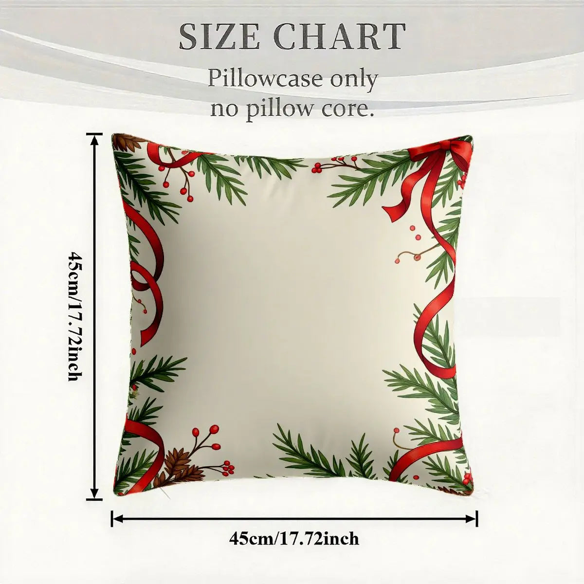 4-Piece Christmas Pillow Cover Set 45x45cm No Insert Festive Gift Boxes Holiday Greens for Sofa Styling Festive Celebrations