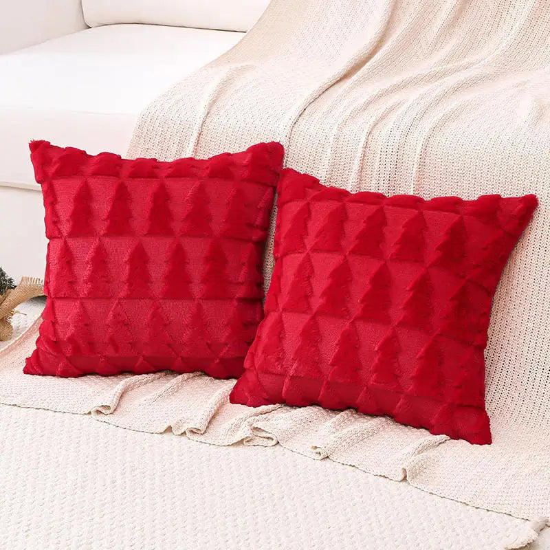 Christmas Romantic Throw Pillow Cover Plushh Stamping Waist Cushion Cover Decor Home Decorative Pillowcas