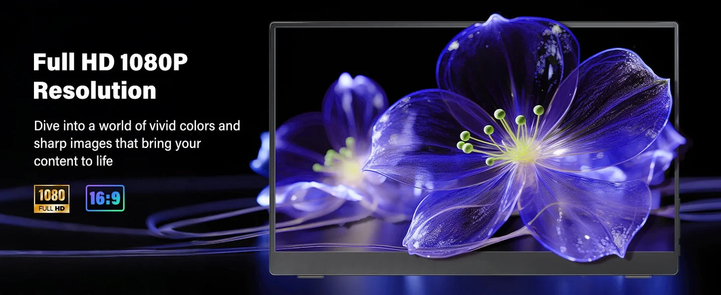 UPERFECT 15,6 Zoll Touch Monitor - Aufl. 1920x1080, 300 CD/M2, 60 Hz