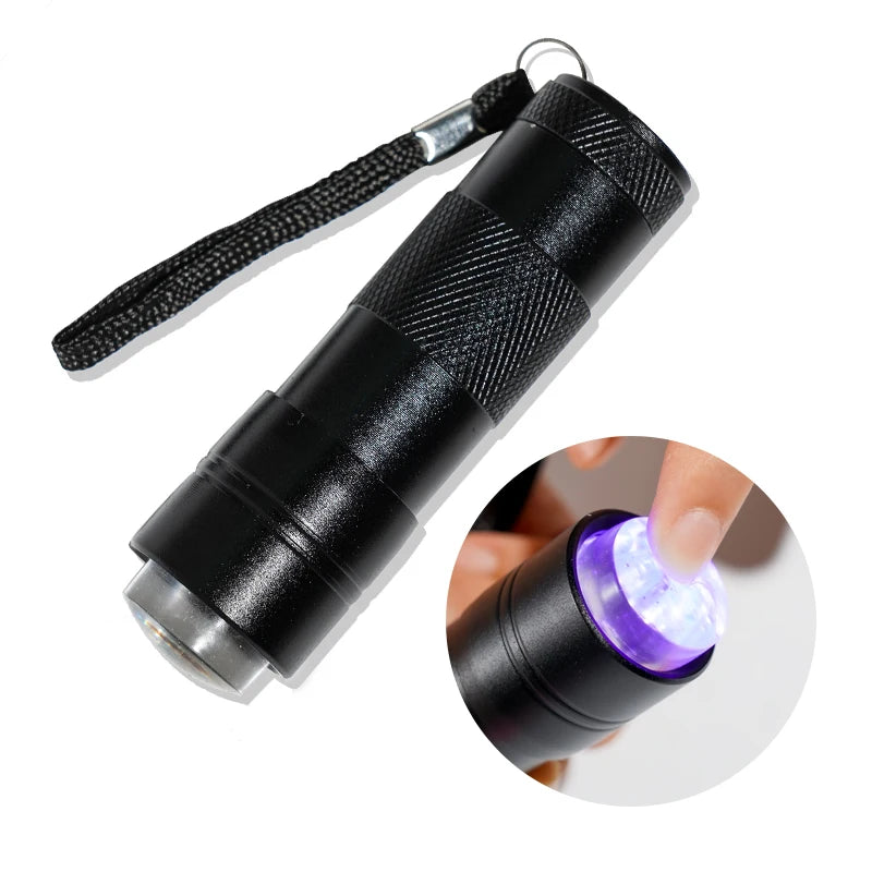 Portable Nail Cure LED Light Lamp 4-Colors Flashlight Gel Curing Lamp UV Currency Detector Lamp Nail Dryer Manicure lamp #LD012#