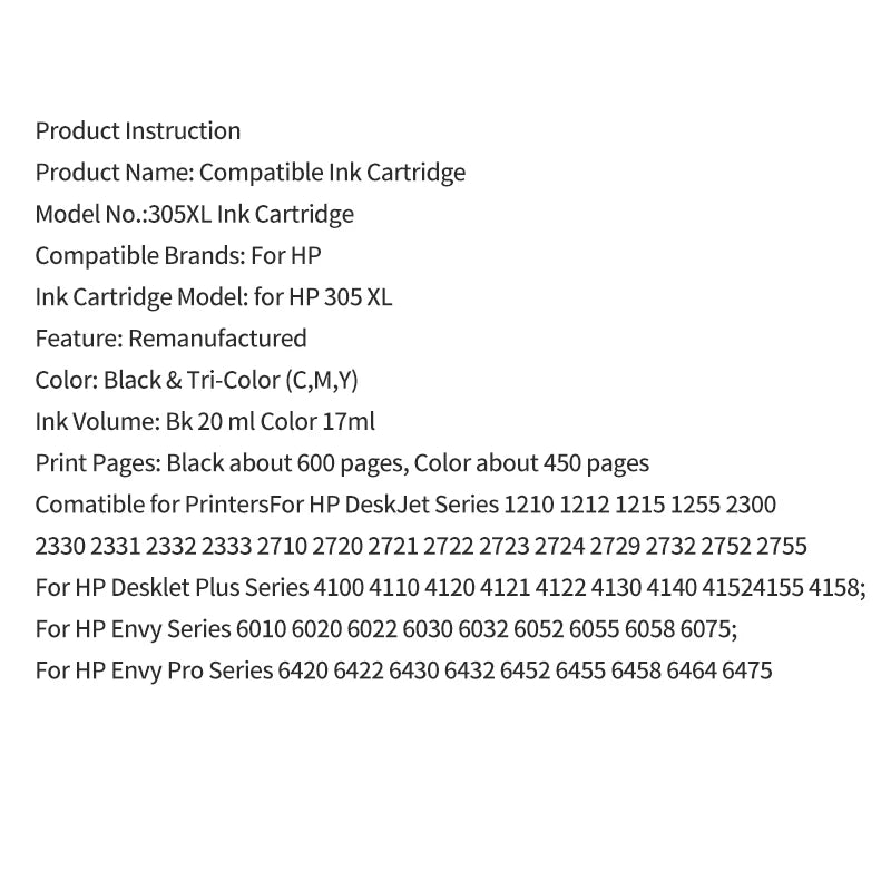 HP 305XL Hochleistung - XL Kapazität, Kompatibel 2700