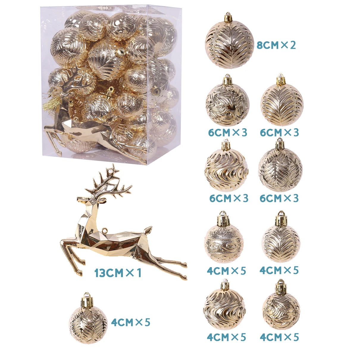 Bulk Christmas Ornaments 338 Bruchsicher - Inhalt 6 Stück, Größe 6 cm