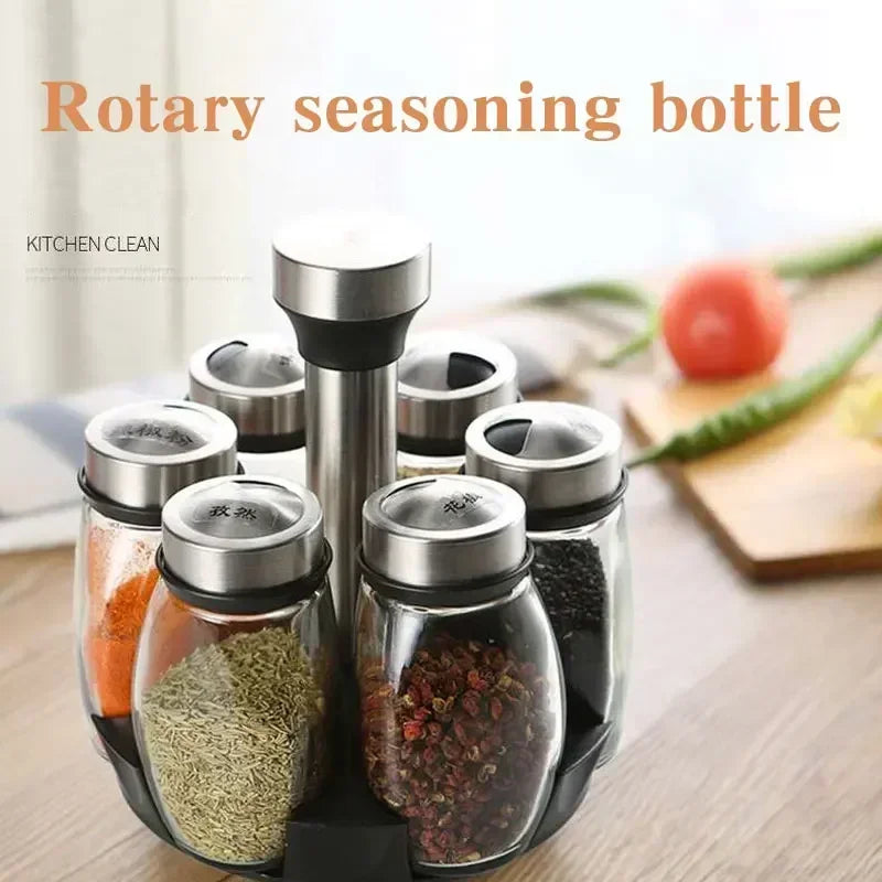 KüchenPro 7er Drehbares Gewürzglas - 200ml 360 Grad