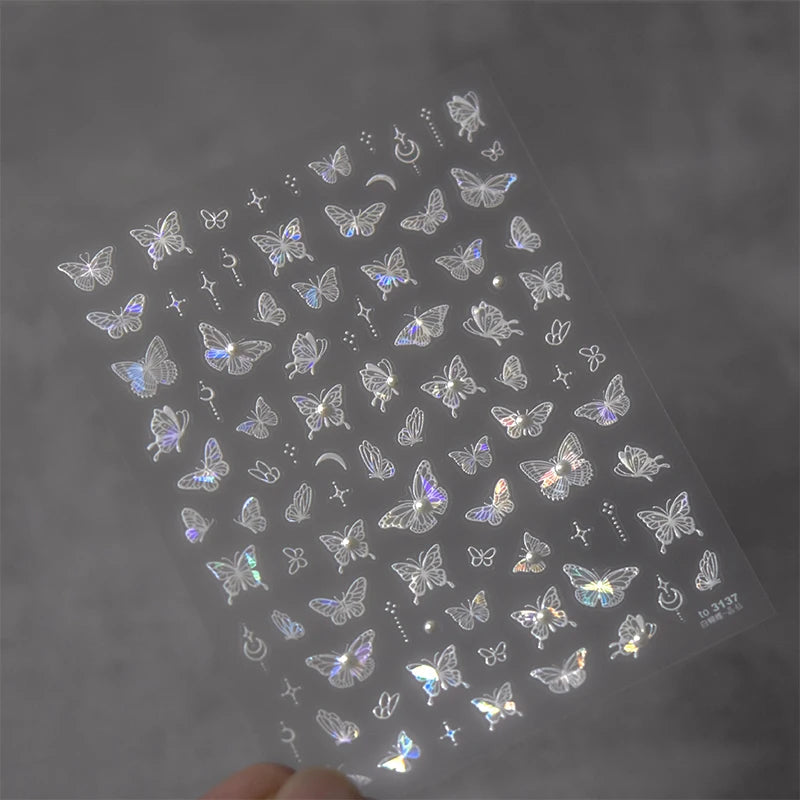 Designs 5D Relief Schmetterling Nagelsticker - 1 St 3D