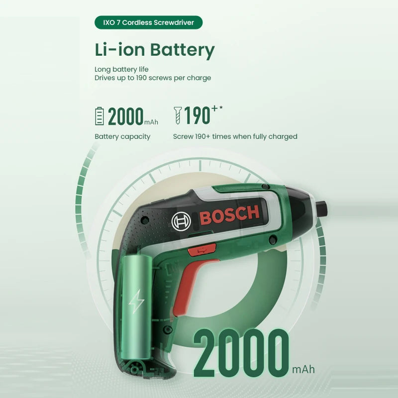 Akkuschrauber 2025: Bosch IXO 7 Cordless Electric Screwdriver USB Rechargeable - IXO 7th Compact 5.5Nm Max Torque Portable Power Machine Collection