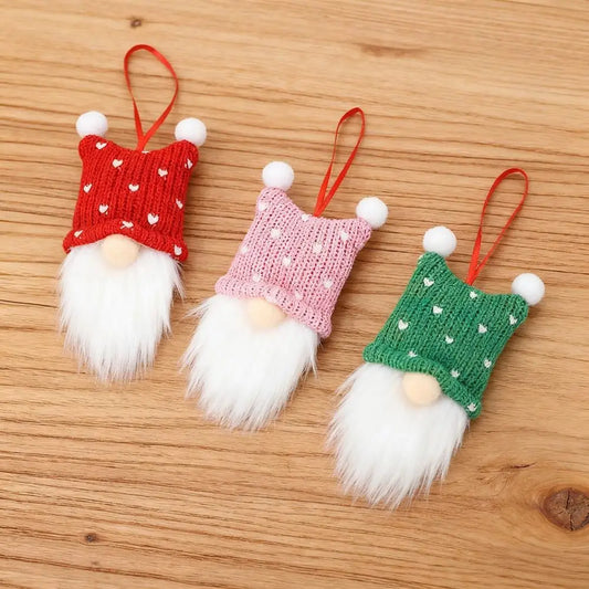 3/6Pcs Kreative Weihnachtsdekoration Anhänger Gesichtslose Puppe Plüsch Zwerge Hängen Weihnachtsbaum Anhänger Einfach Zu Hängen