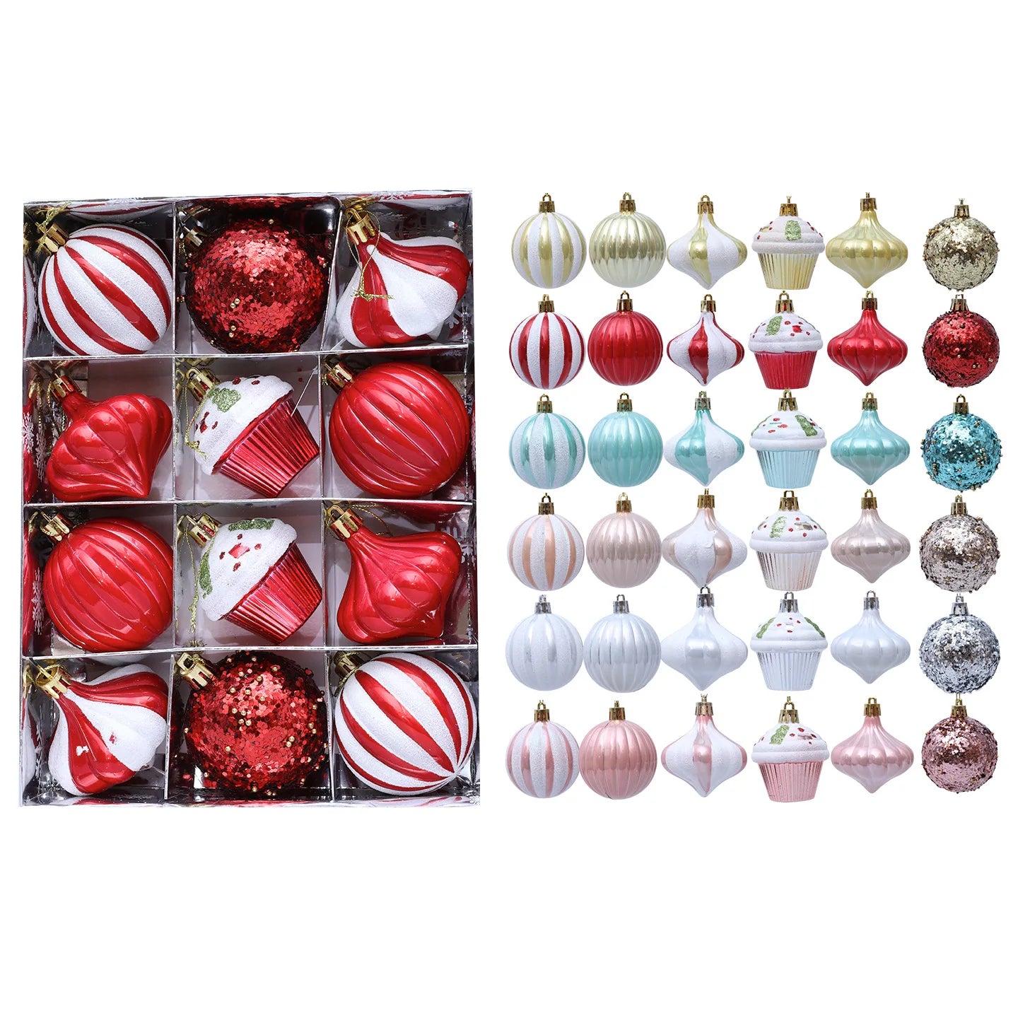 Electronic Farbige Schaumseidenkugeln Glitzernde - Ø6cm,13Stk Rot Grün