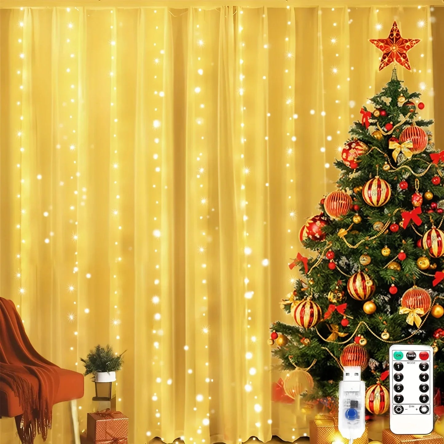 OKAL RED EAST 01YAYA Fernbedienbare USB Lichterkette - Länge 3/6 m DC