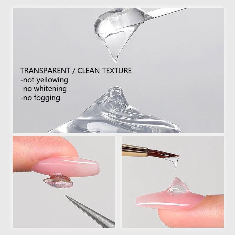 CHUNSHU Super Strong Sticky Nail Glue Gel For Rhinestones Nail Art Decorations 15G No Wipe DIY Gem Adhesive Functional UV Gel