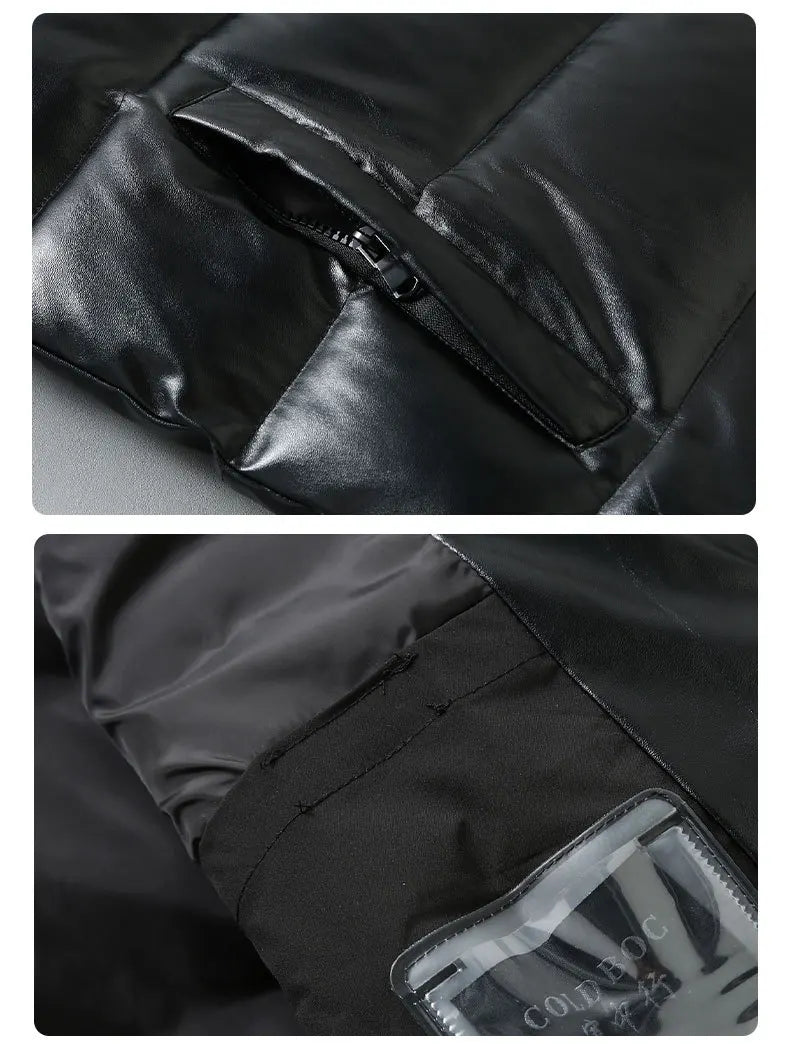 MAINKULCN Weste Winter Warm Ohne Ärmel - Größe XXXXXL PU Leder Wasserdicht Hochwertig