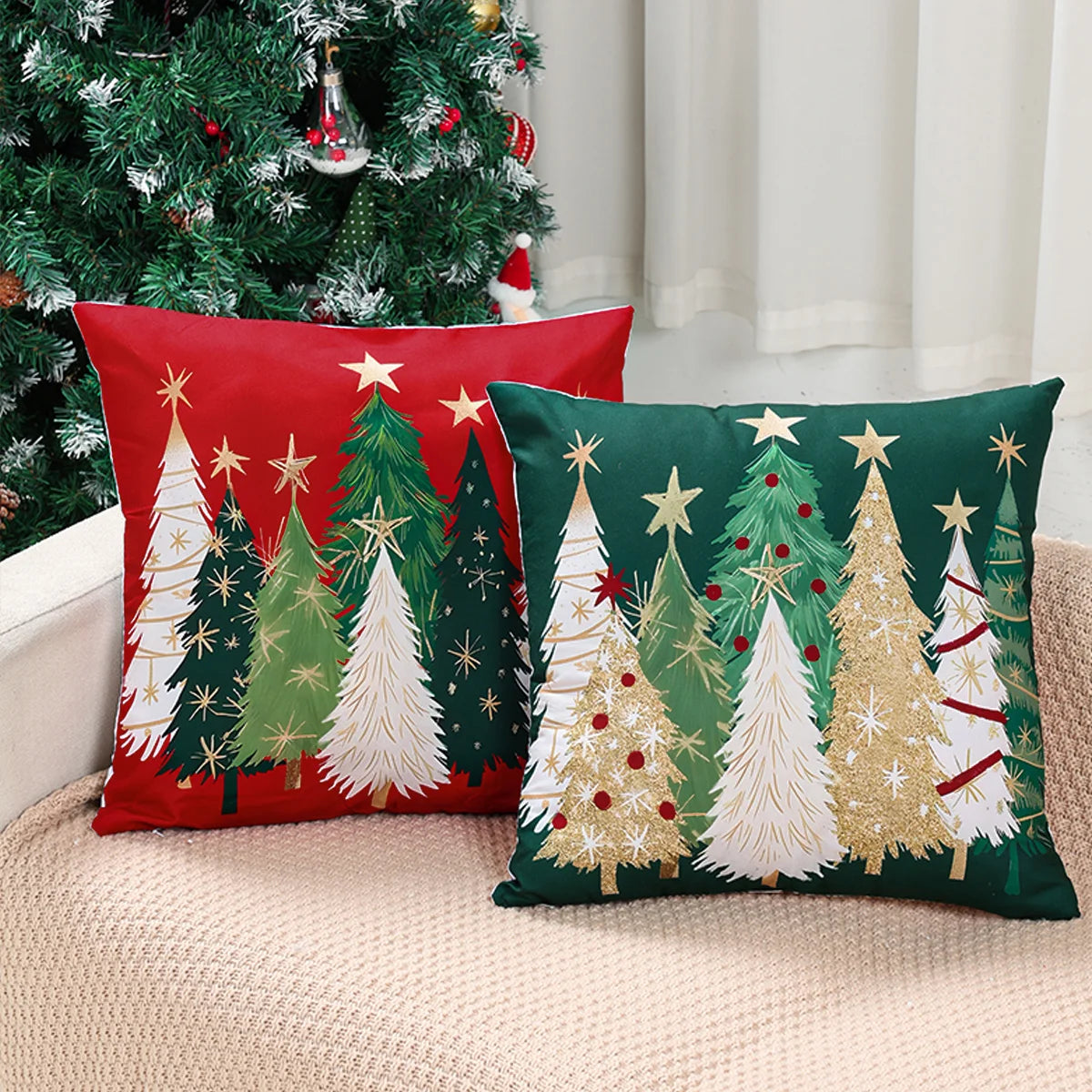 Christmas Pillow Cover Merry Christmas Party Decoration 2025 Xmas Christmas Tree Pillow Cover Navidad Natal New Year Gift 2026