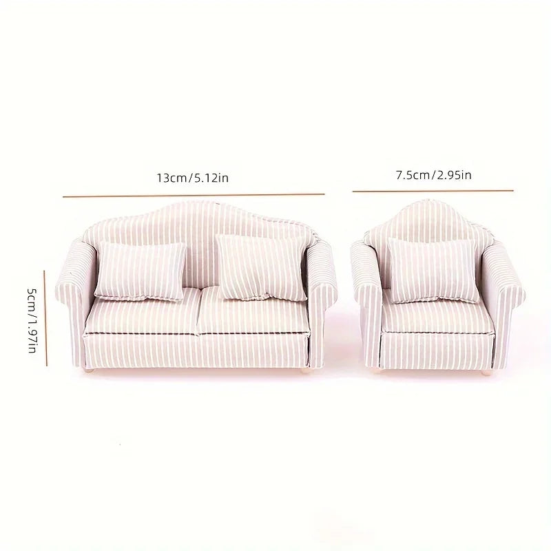 Guangdong Choice Mini Sofa DIY - PVC Weiß Beige Mit Kissen