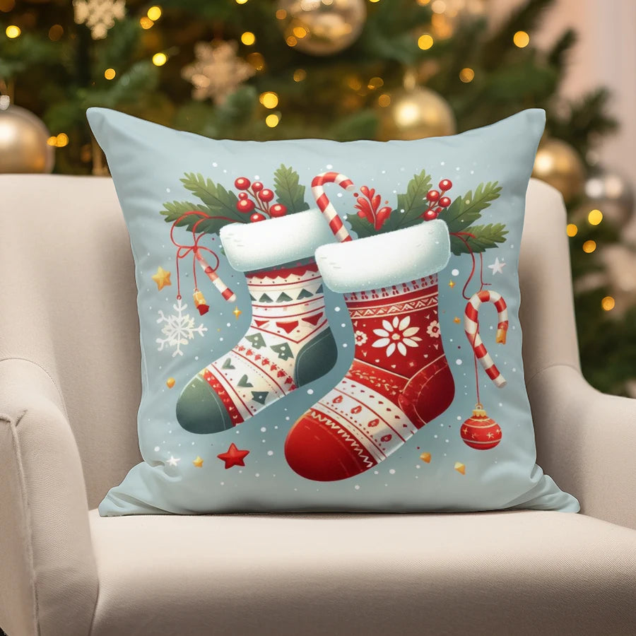 Home Decor Christmas-themed Cute Pillow Covers Suitable For Sofa Bedroom Car Pillow Cover Cushion Rectangular Back Cushion