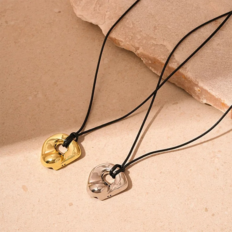 Colier cu pandantiv cerc geometric placat cu aur pentru femei și fete, reglabil, lung, din piele, frânghie, coliere, lanț de pulover, bijuterii