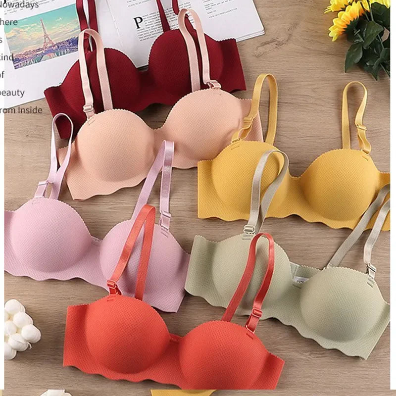 UXST Damen BH 2025 - Push-Up nahtloser BH bügellos einfarbig mit verstellbaren Trägern