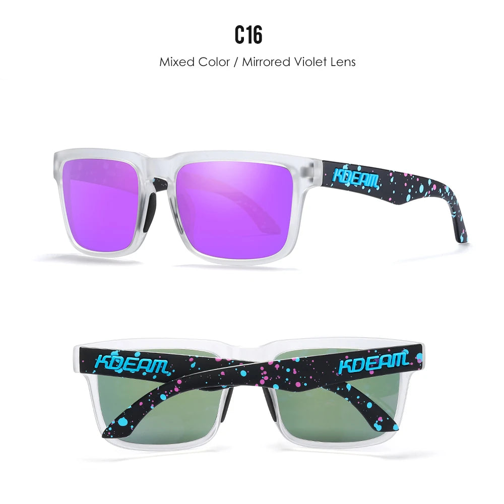KDEAM Herren Polarisierte Sonnenbrille Quadratisch Casual Outdoor Sonnen Brille Frauen Unisex Sonnenbrille für Paare mit Neuer Verpackung