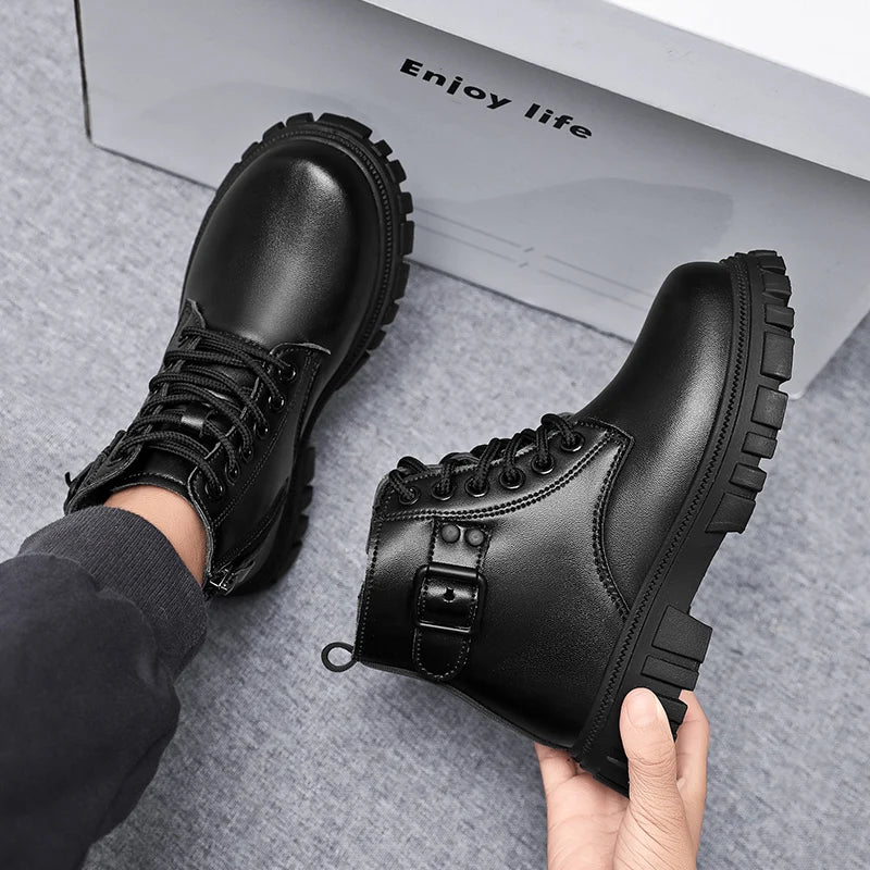 Herbst Mädchen Schnee Stiefel Mode Weiche Pu Leder Retro Britischen Stil Kinder Casual Schuhe Luxus Im Freien Nicht-slip Kinder stiefel