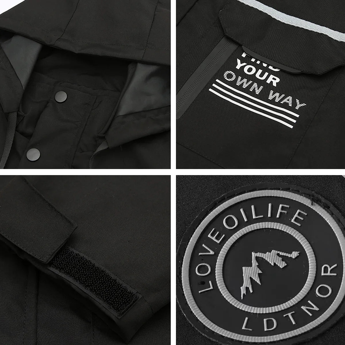 Fujian Hoodie Mehrtaschen - Polyester, Übergröße, leicht