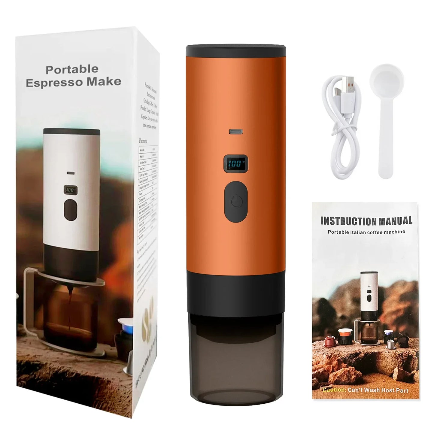Kaffeemaschine 2025: INSIS FEMME Portable Electric Coffee Maker 3-in-1 - Capsule Coffee Grinder Travel Cordless Heating Car Home Camping Collection