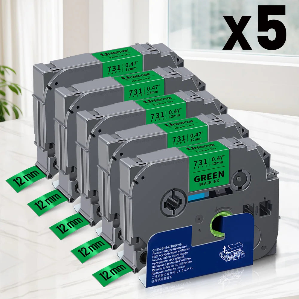 Label-Bänder 2025: 5PK-10PK TZe231 Compatible - Brother P-touch White Lamination Collection