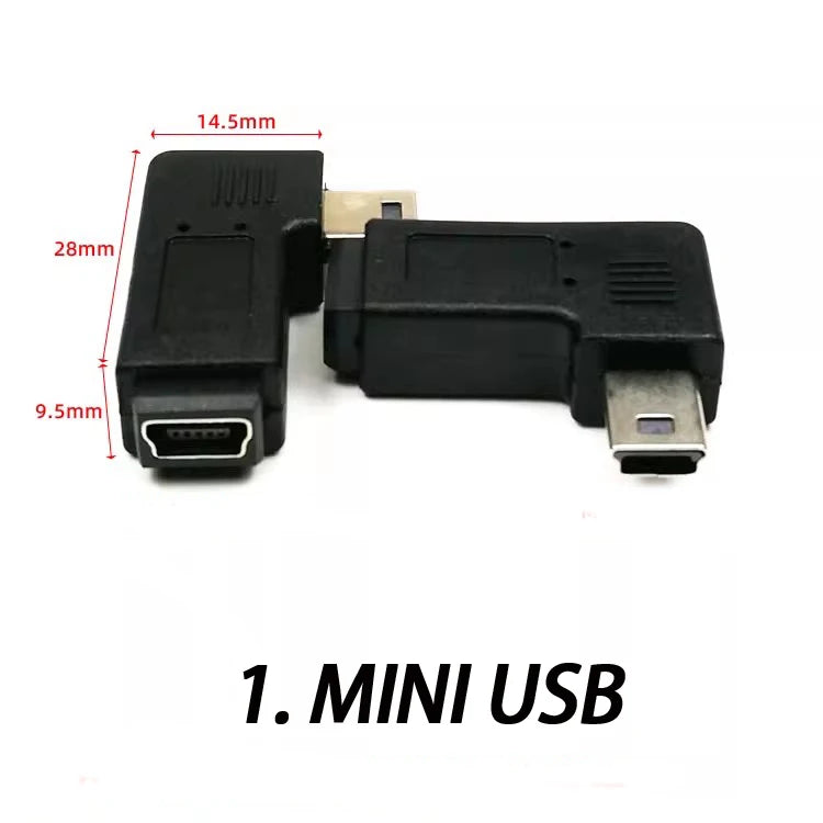 USB-Adapter 2025 - 90° Winkel Mini USB zu Micro USB Back to School Tech Zubehör