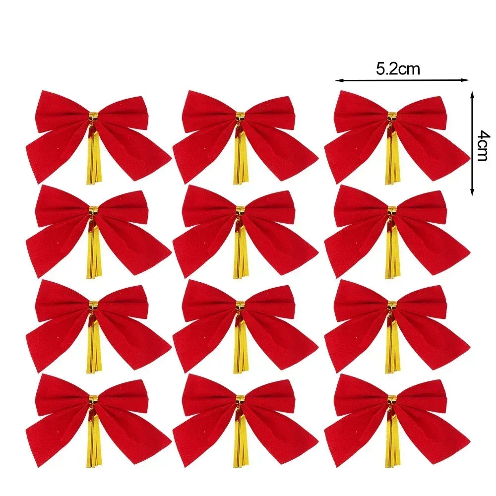 BowKnot RotGold Glänzender - Größe 3 cm, 12 Stück, Kunststoff