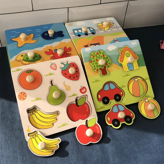 Montessori Holzspielzeug 2025 - Lernspielzeug Puzzle Kinder 1-3 Jahre Back to School