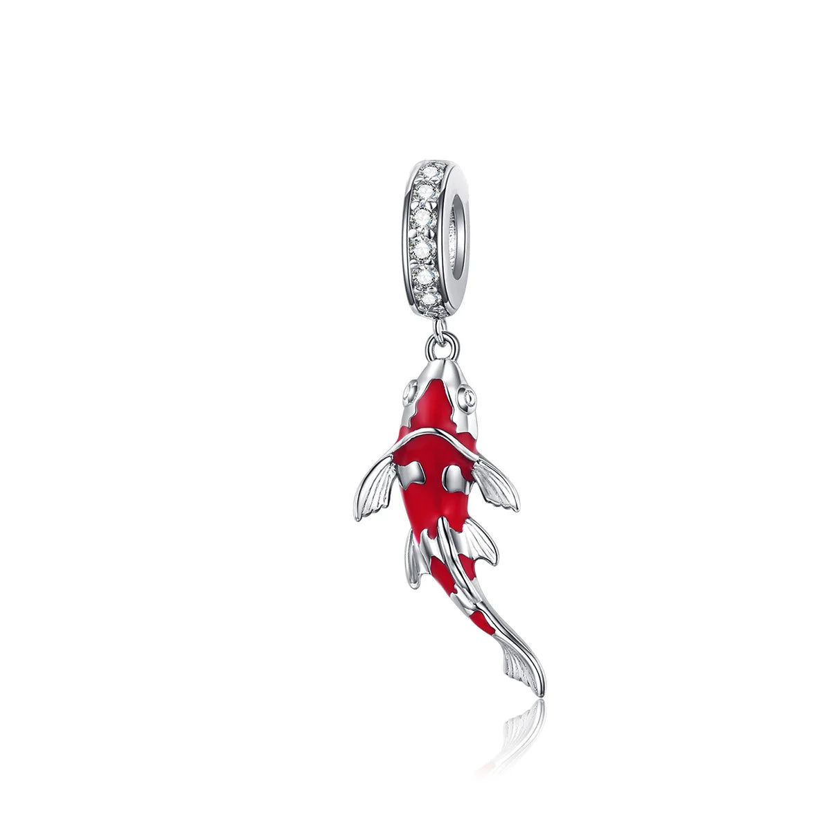 Sterling Silber Anhänger: WOSTU 925 DIY Armband Charms AAA Cubic Zirkonia - Haustier Kamera Biene Kaffee Marienkäfer Perlen Original 1.9g