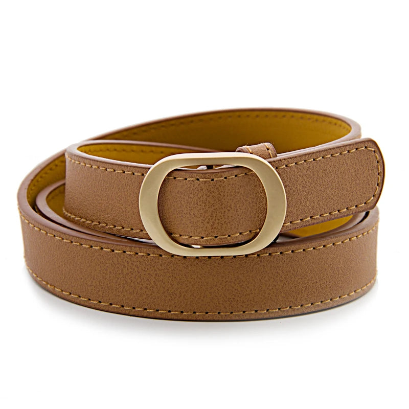 Five Colors Women's Belt Is Used For Jeans Waist Artificial Is  For Dresses Fashionable Gold Buttoned Pants